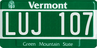 VT license plate LUJ107