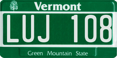 VT license plate LUJ108