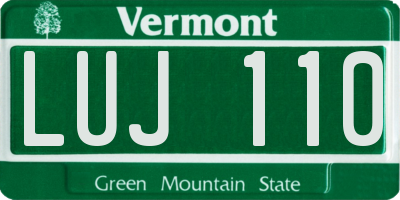 VT license plate LUJ110