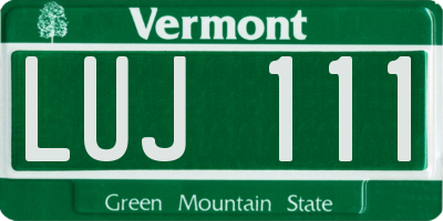 VT license plate LUJ111