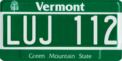 VT license plate LUJ112