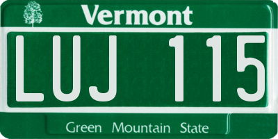VT license plate LUJ115