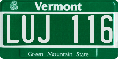 VT license plate LUJ116