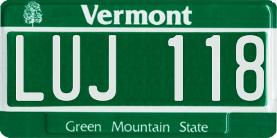 VT license plate LUJ118