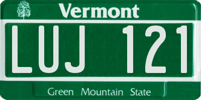 VT license plate LUJ121