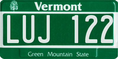 VT license plate LUJ122