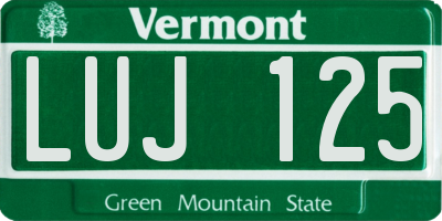 VT license plate LUJ125