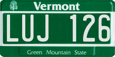 VT license plate LUJ126