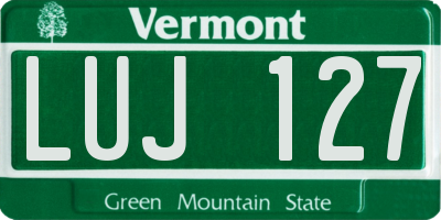 VT license plate LUJ127