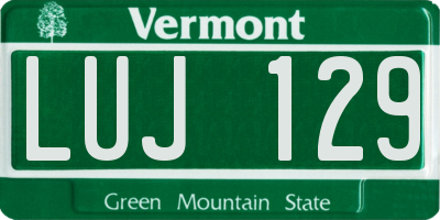 VT license plate LUJ129