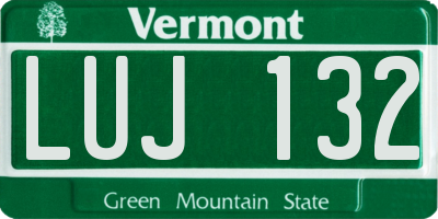 VT license plate LUJ132