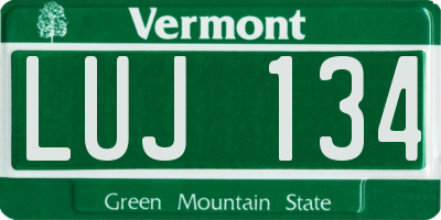 VT license plate LUJ134