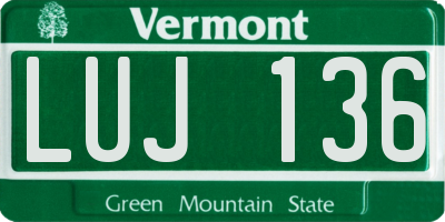 VT license plate LUJ136