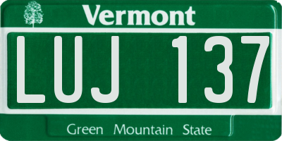 VT license plate LUJ137