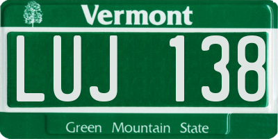 VT license plate LUJ138