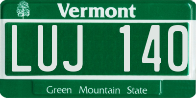 VT license plate LUJ140