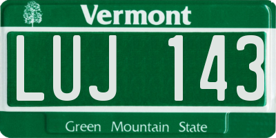 VT license plate LUJ143