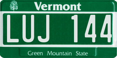 VT license plate LUJ144