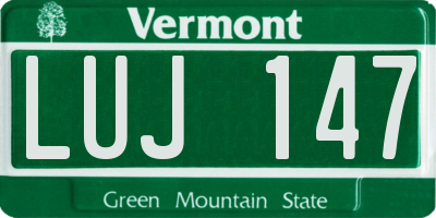 VT license plate LUJ147