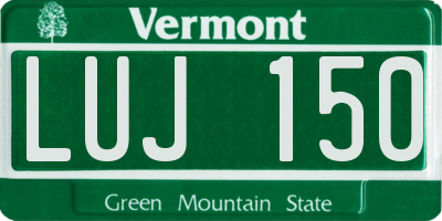 VT license plate LUJ150