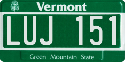 VT license plate LUJ151