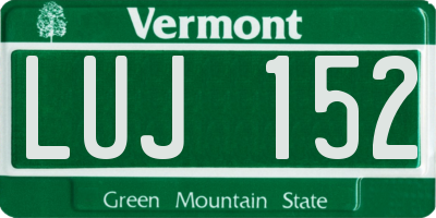 VT license plate LUJ152