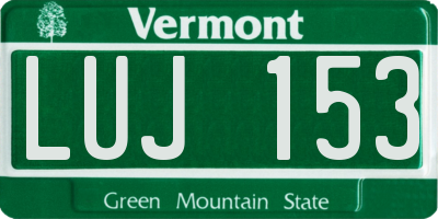 VT license plate LUJ153