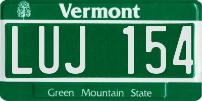 VT license plate LUJ154