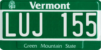 VT license plate LUJ155