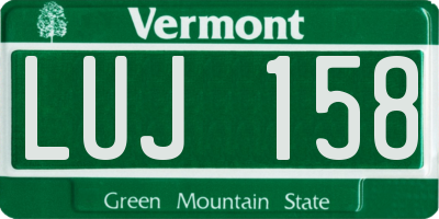 VT license plate LUJ158
