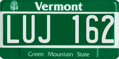 VT license plate LUJ162