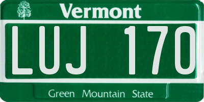VT license plate LUJ170