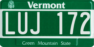 VT license plate LUJ172