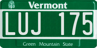 VT license plate LUJ175
