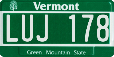 VT license plate LUJ178