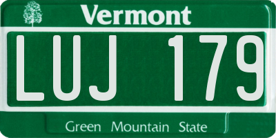 VT license plate LUJ179