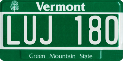 VT license plate LUJ180
