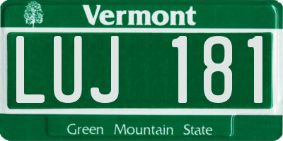 VT license plate LUJ181