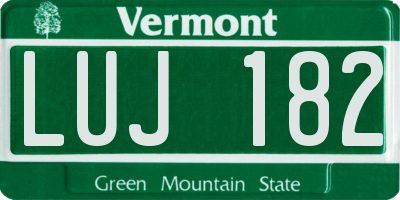 VT license plate LUJ182