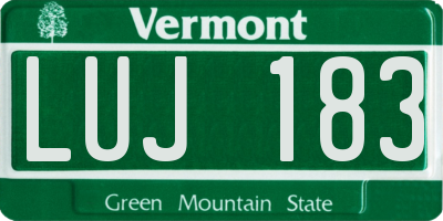 VT license plate LUJ183