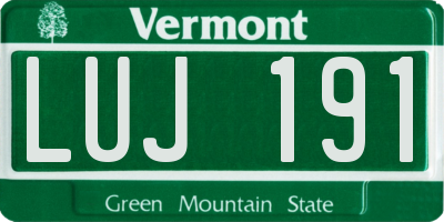 VT license plate LUJ191