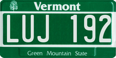 VT license plate LUJ192