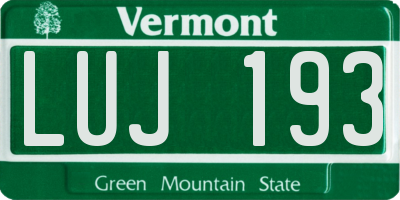 VT license plate LUJ193