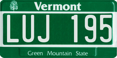VT license plate LUJ195
