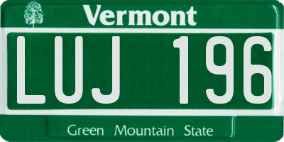 VT license plate LUJ196
