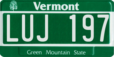 VT license plate LUJ197