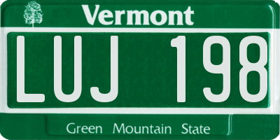 VT license plate LUJ198