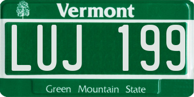 VT license plate LUJ199