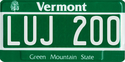 VT license plate LUJ200