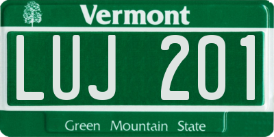 VT license plate LUJ201
